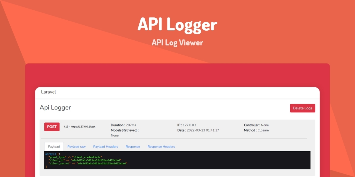 API Logger - API Log Viewer - Made with Laravel