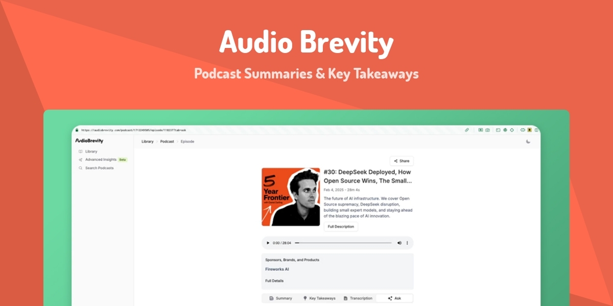 Revitty Audio Brevity - Podcast Summaries & Key Takeaways - Made with Laravel