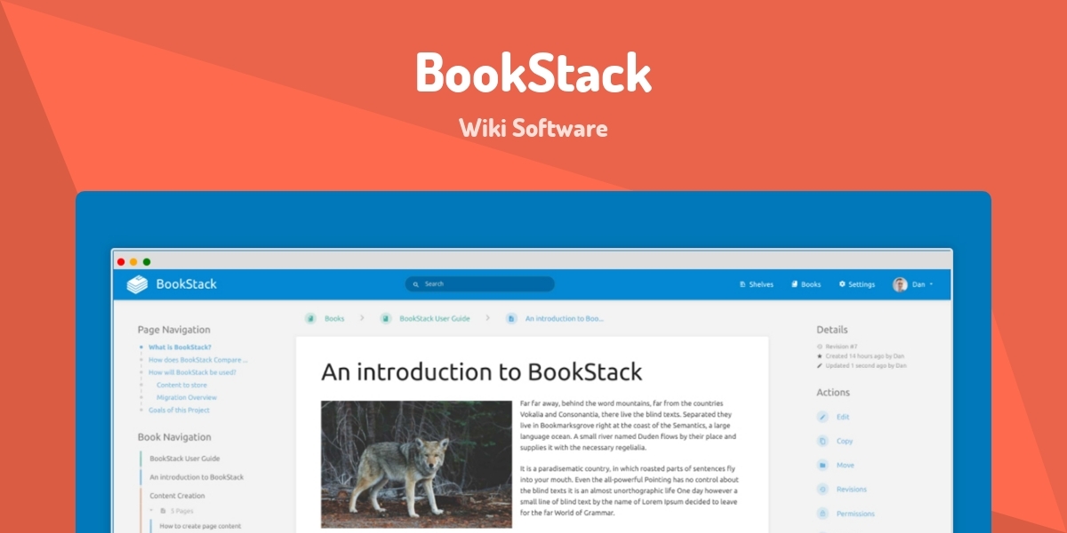 BookStack - Wiki Software - Made with Laravel