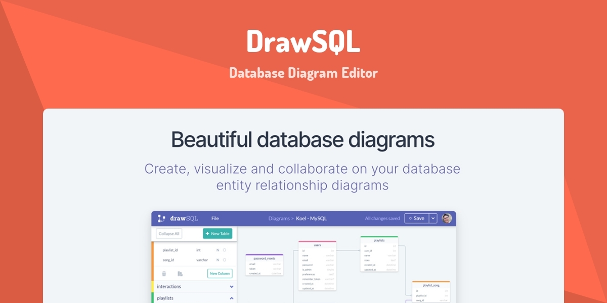 DrawSQL - Database Diagram Editor - Made with Laravel