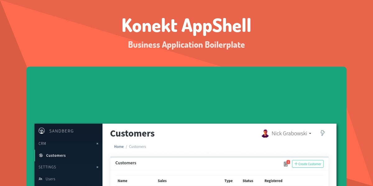 Konekt AppShell - Business Application Boilerplate - Made with Laravel