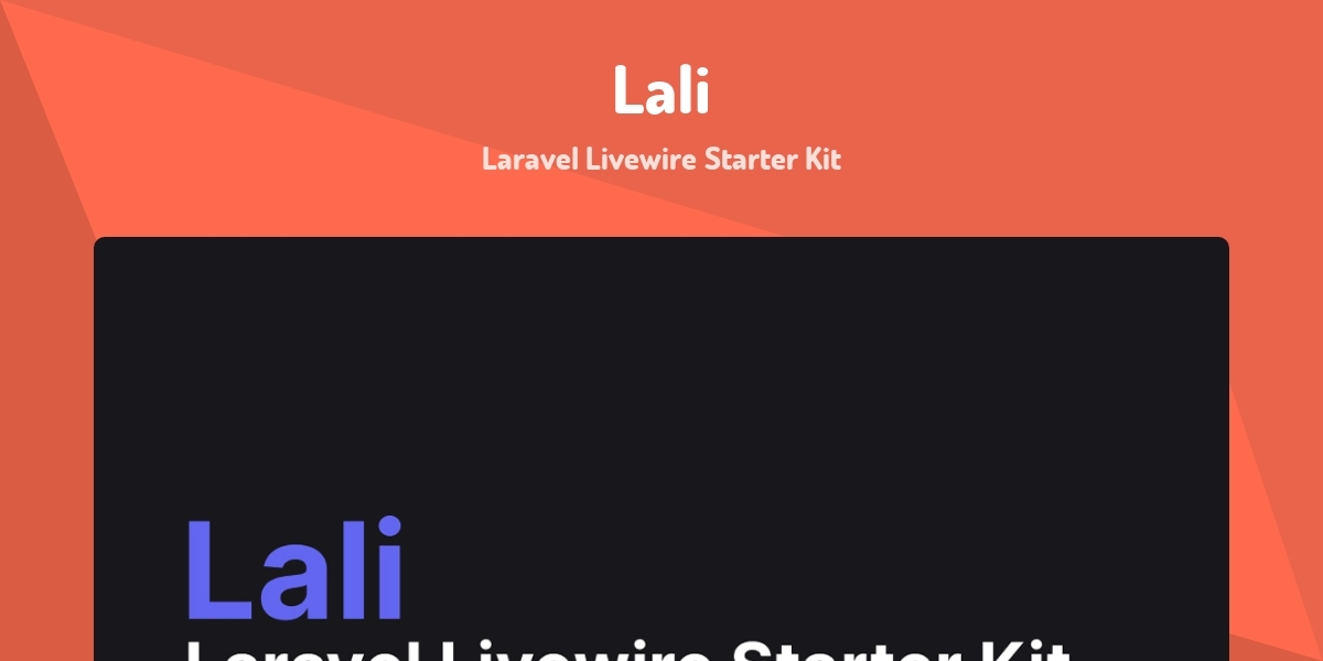 Lali - Laravel Livewire Starter Kit - Made with Laravel