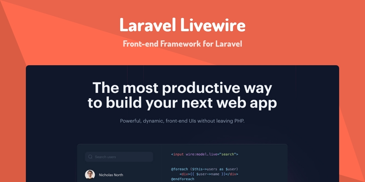 Laravel Livewire - Front-end Framework for Laravel - Made with Laravel