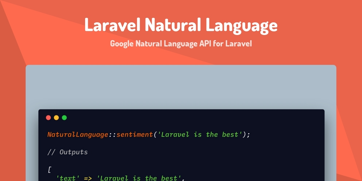 Laravel Natural Language - Google Natural Language API for Laravel ...