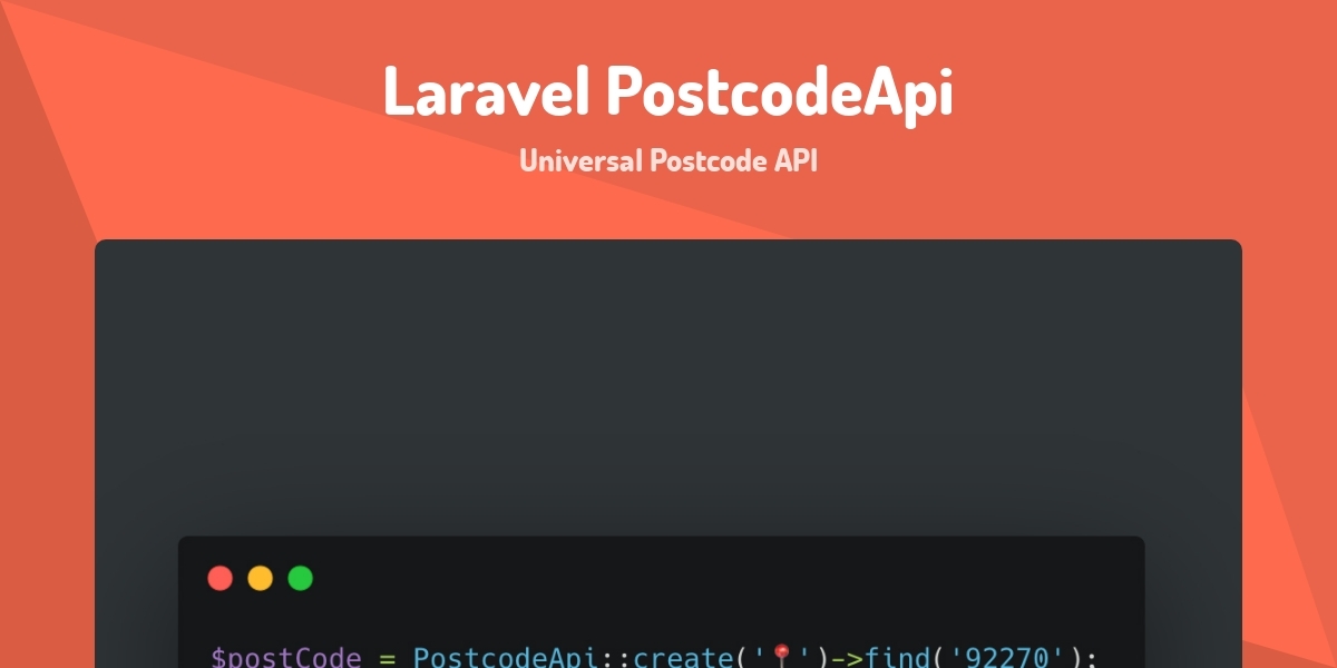 Laravel PostcodeApi - Universal Postcode API - Made with Laravel