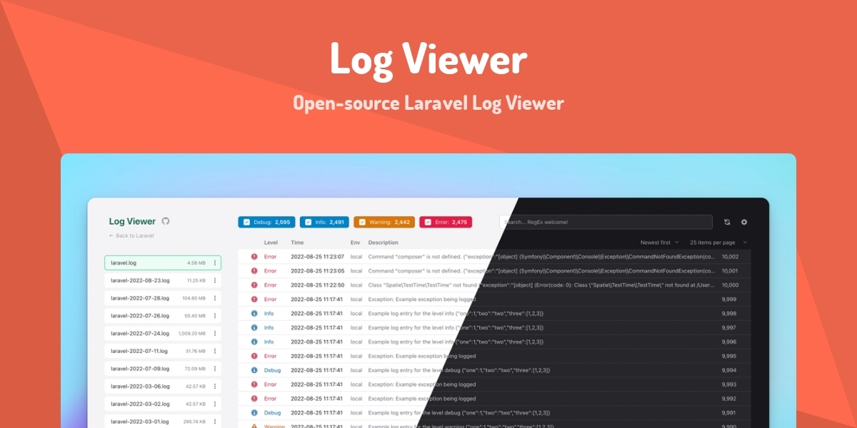 Log Viewer - Open-source Laravel Log Viewer - Made with Laravel