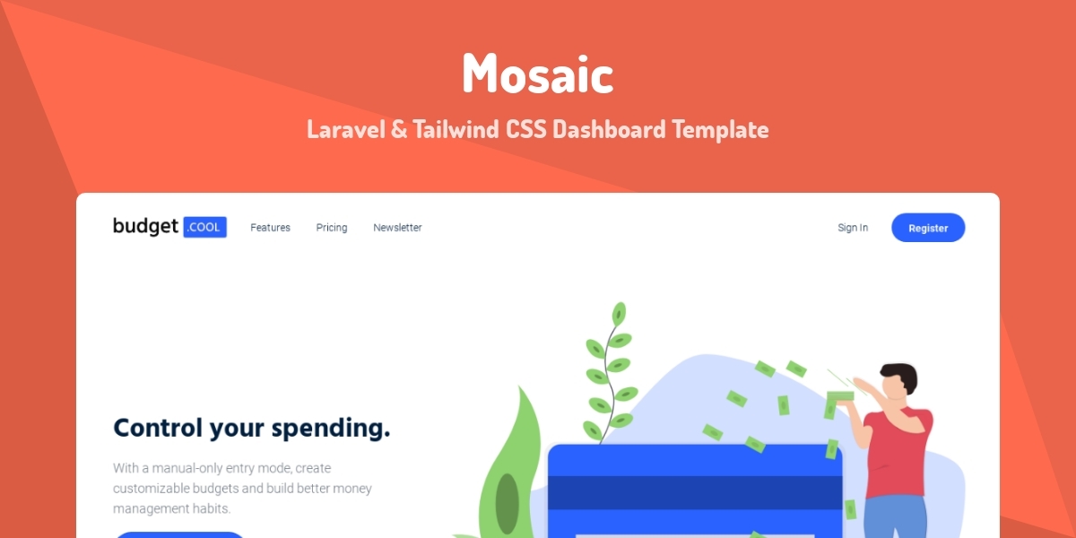 Mosaic laravel tailwind css dashboard template made with laravel