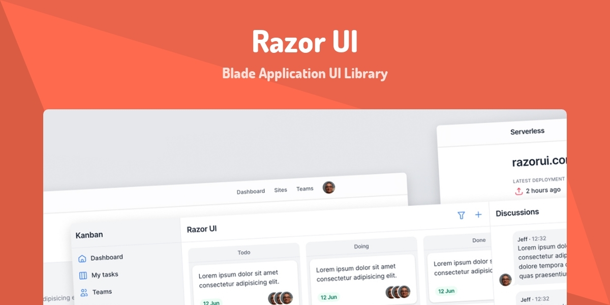 Razor UI - Blade Application UI Library - Made with Laravel