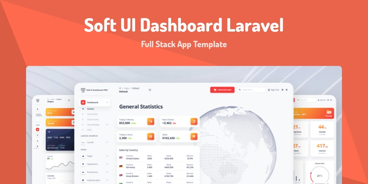 Soft UI Dashboard Laravel - Full Stack App Template - Made with Laravel
