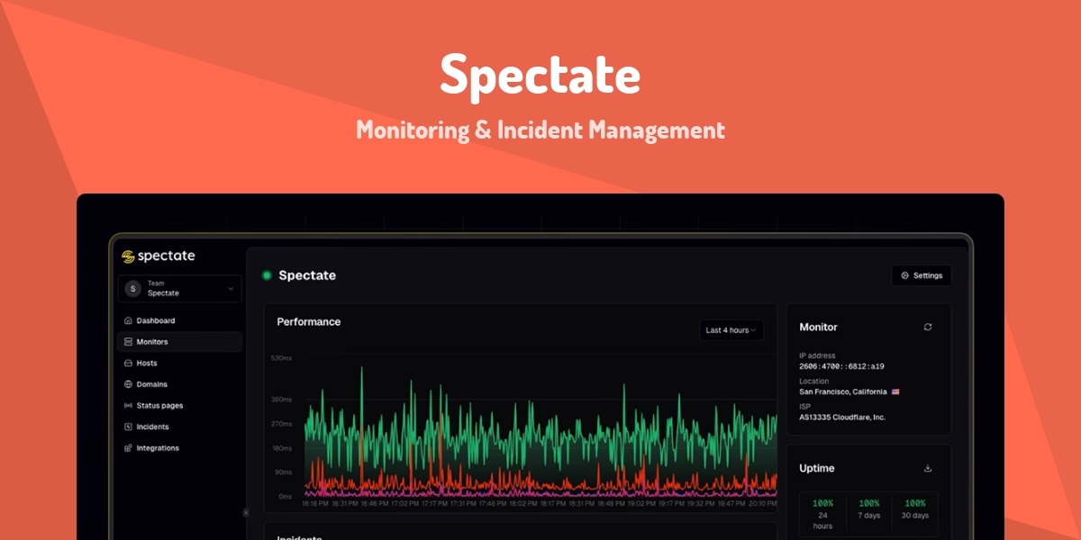 Spectate - Monitoring & Incident Management - Made with Laravel