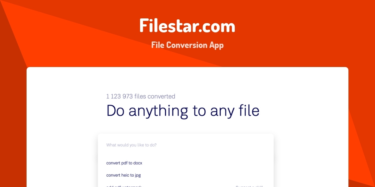 Filestar.com - File Conversion App - Made with Svelte
