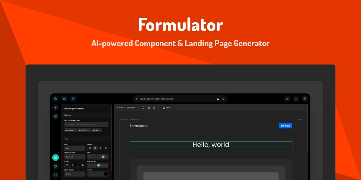 Formulator - AI-powered Component & Landing Page Generator - Made with ...
