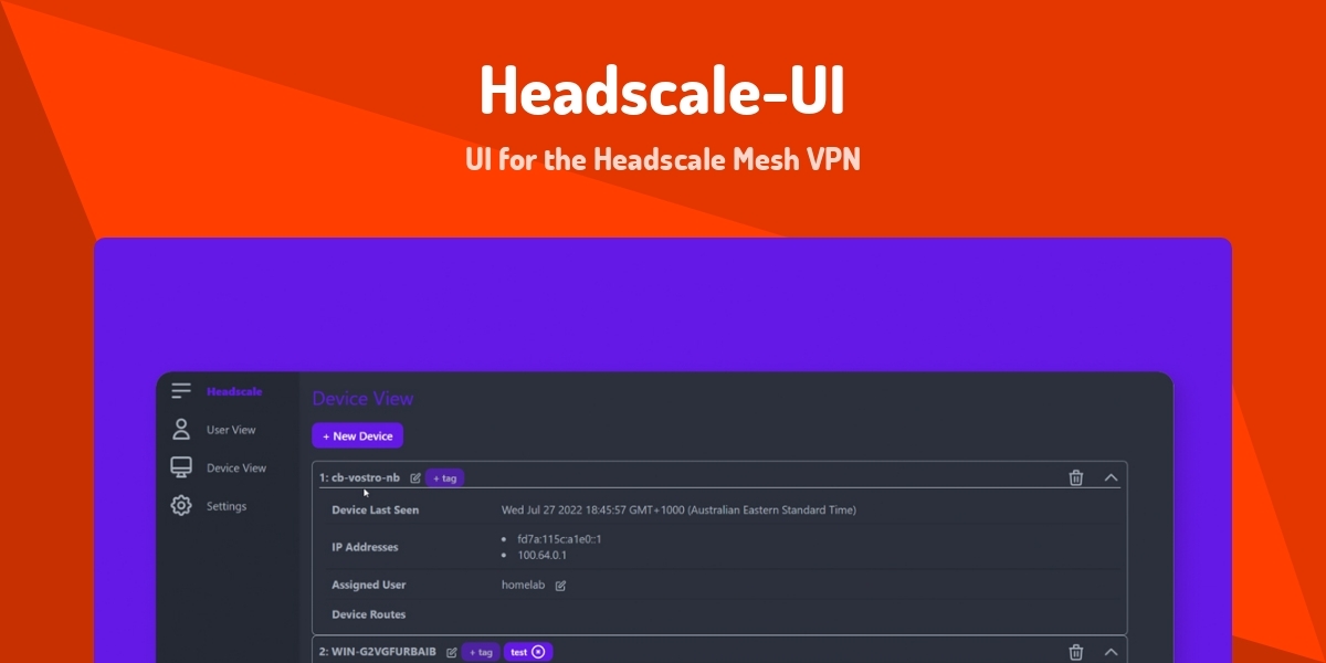 Net Maker Headscale Headscale-UI - UI for the Headscale Mesh VPN - Made with Svelte