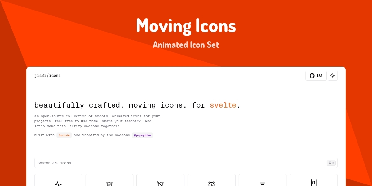 Moving Icons - Animated Icon Set - Made with Svelte