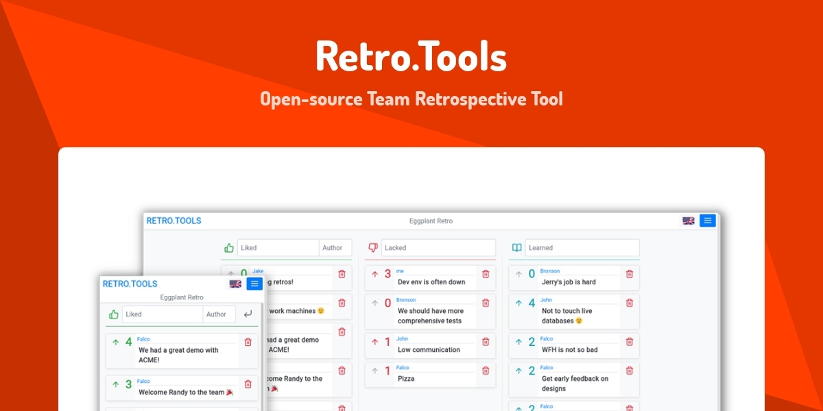 Retroflex R Tool Retro.Tools - Open-source Team Retrospective Tool - Made with Svelte
