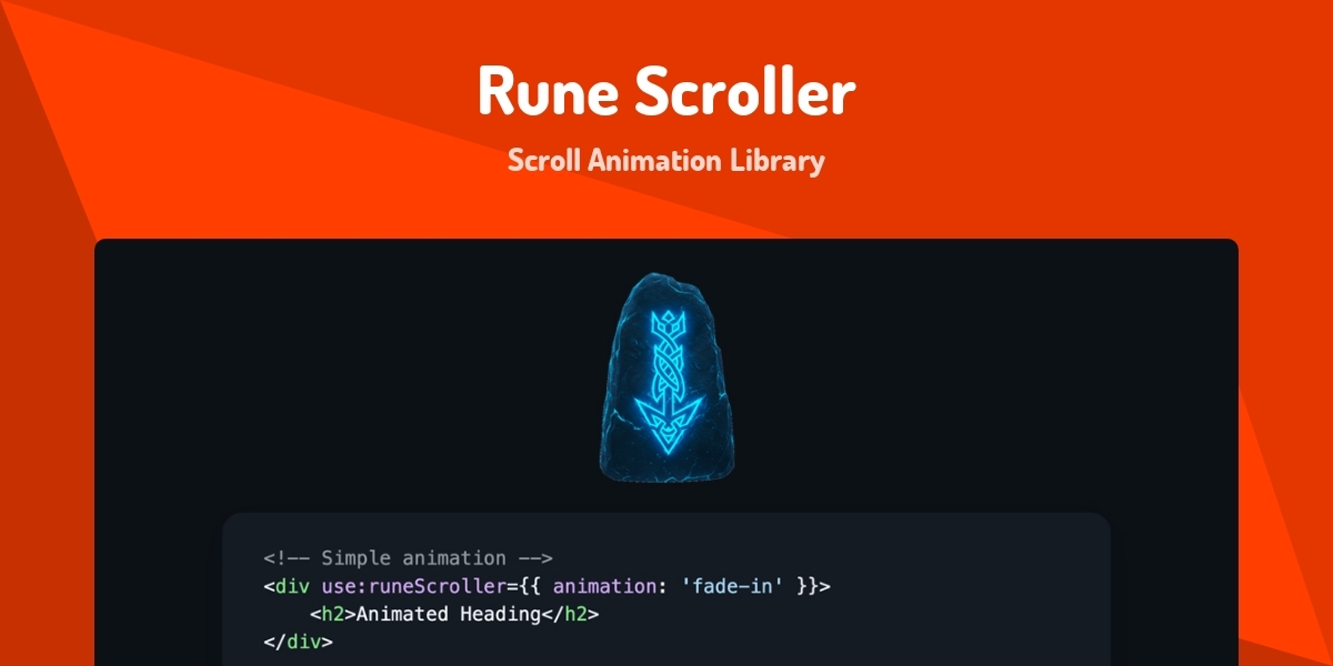 Resource Scroll Rune Scroller - Scroll Animation Library - Made with Svelte