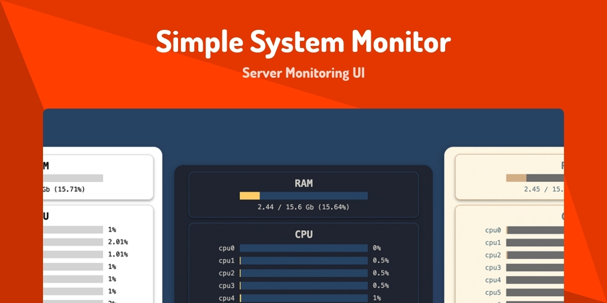 Simple System Monitor - Server Monitoring UI - Made with Svelte