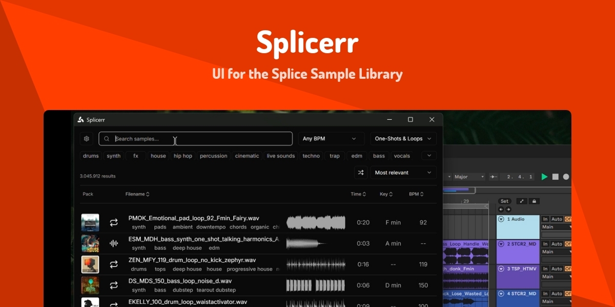 Spliced Icon Splicerr - UI for the Splice Sample Library - Made with Svelte