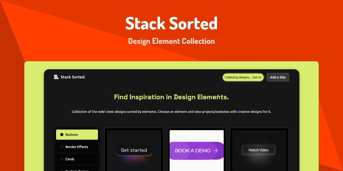 Stack Sorted - Design Element Collection - Made with Svelte