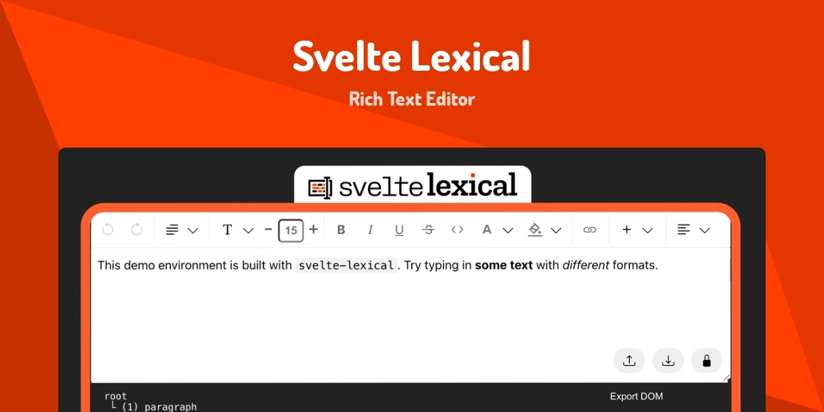 Svelte Lexical - Rich Text Editor - Made with Svelte