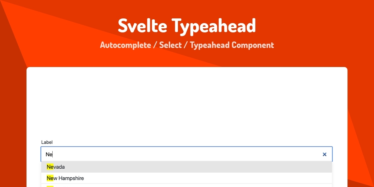 Svelte Typeahead - Autocomplete / Select / Typeahead Component - Made ...