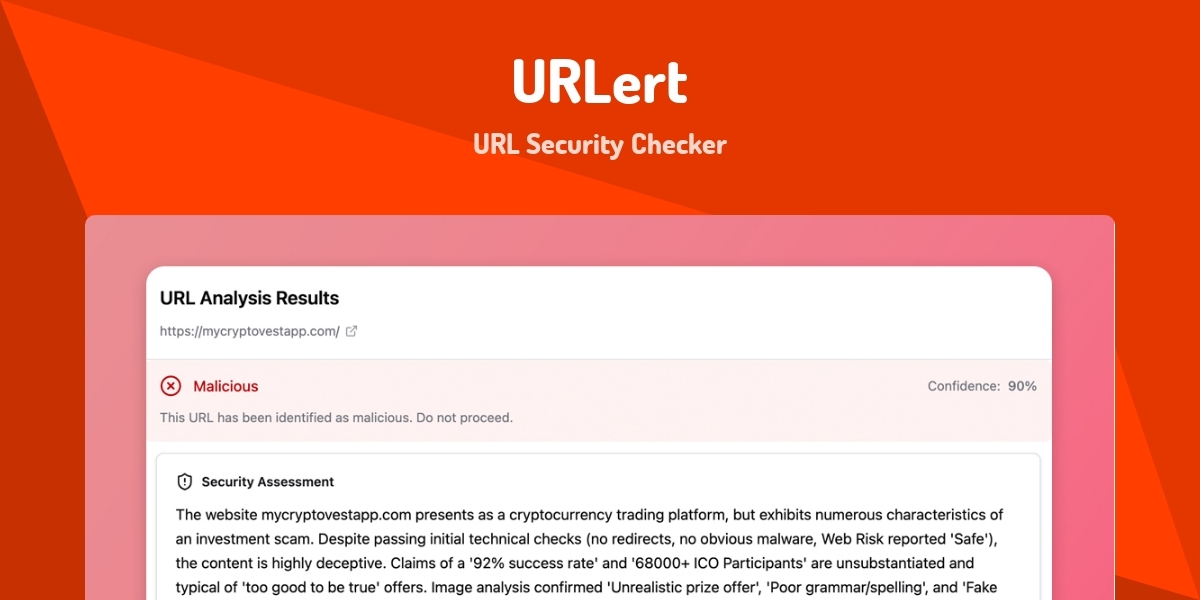 Security Check Url Rapport URLert - URL Security Checker - Made with Svelte