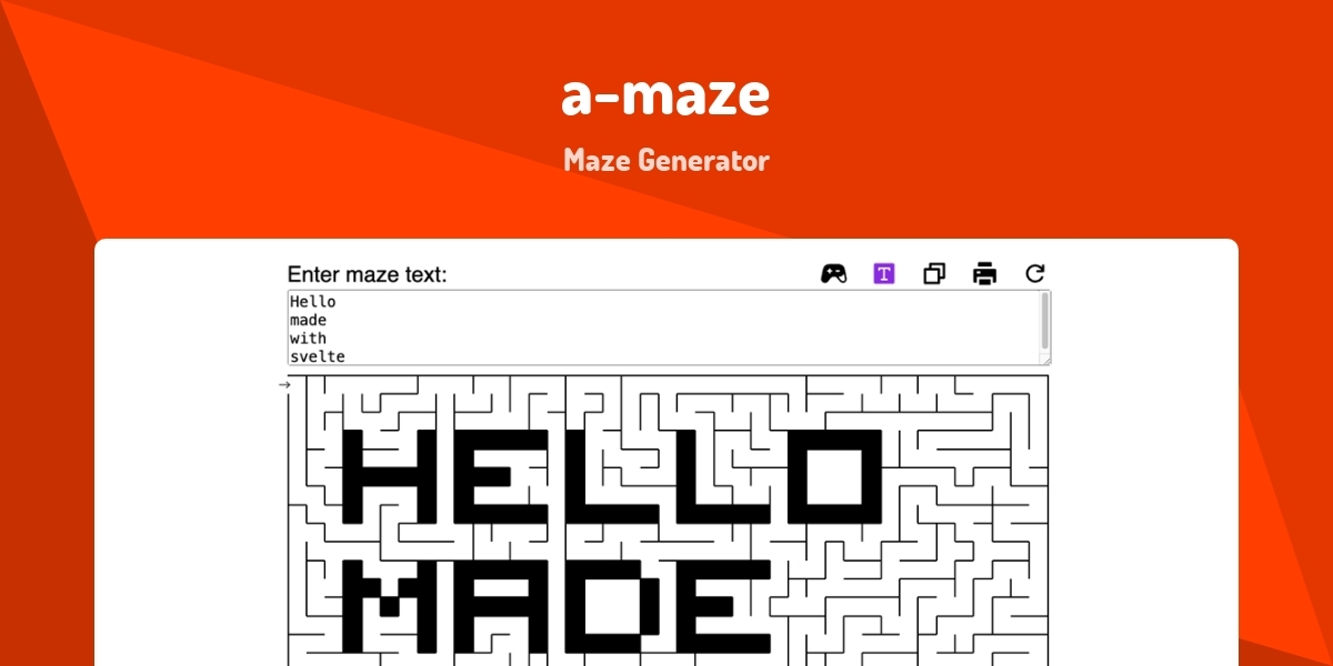 Multimaze Generator Logo a-maze - Maze Generator - Made with Svelte