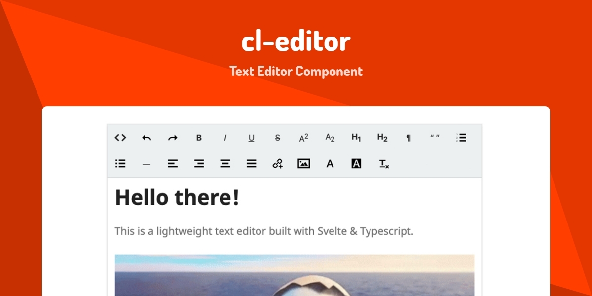 cl-editor - Text Editor Component - Made with Svelte