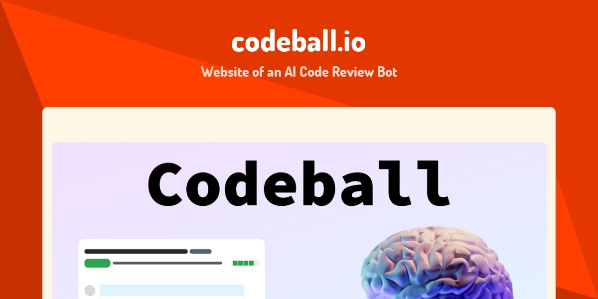 codeball.io - Website of an AI Code Review Bot - Made with Svelte
