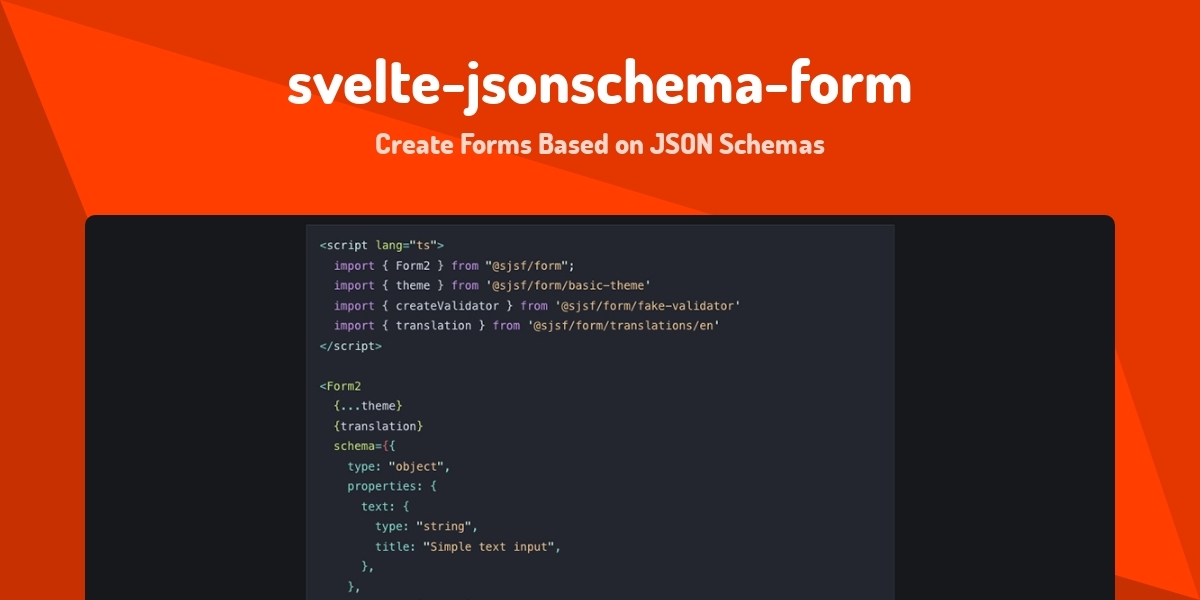 svelte-jsonschema-form - Create Forms Based on JSON Schemas - Made with ...