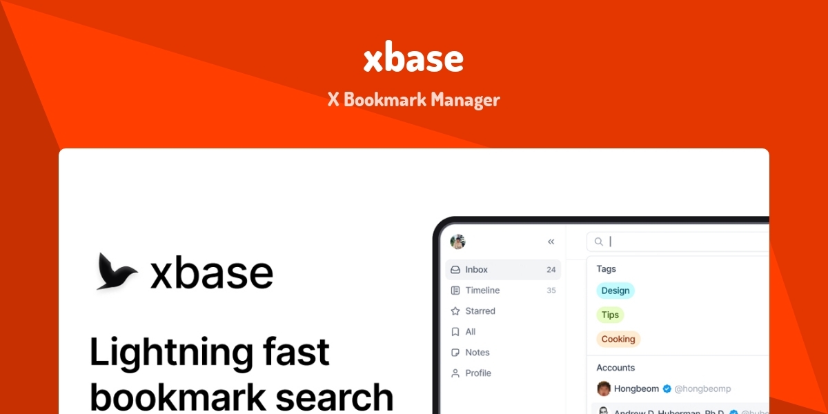 xbase - X Bookmark Manager - Made with Svelte