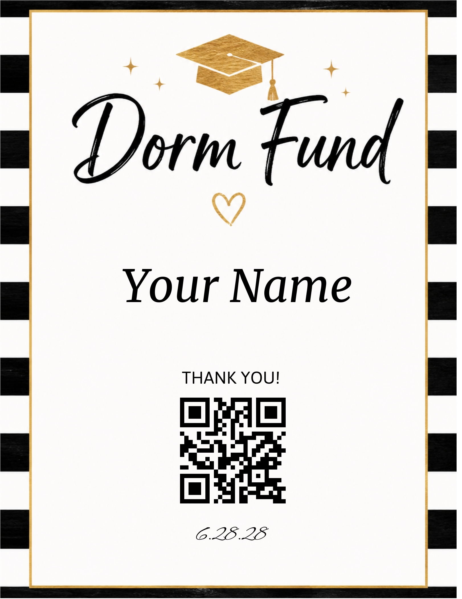 Dorm Fund QR sign template preview