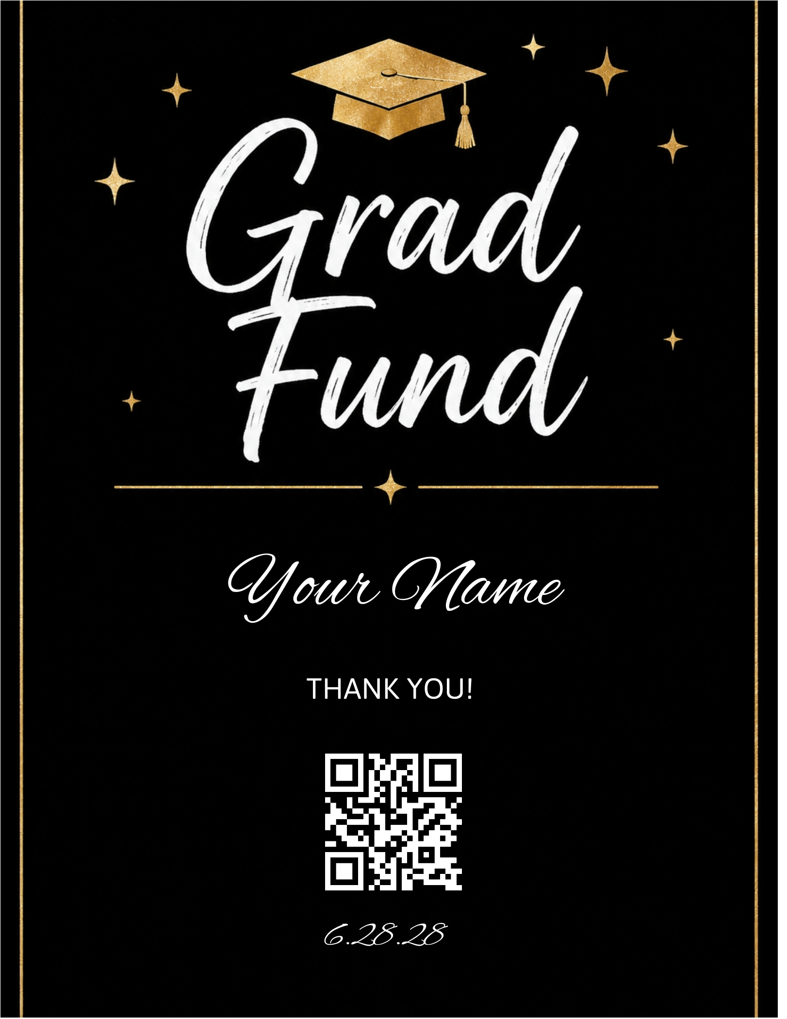 Grad Fund QR sign template preview