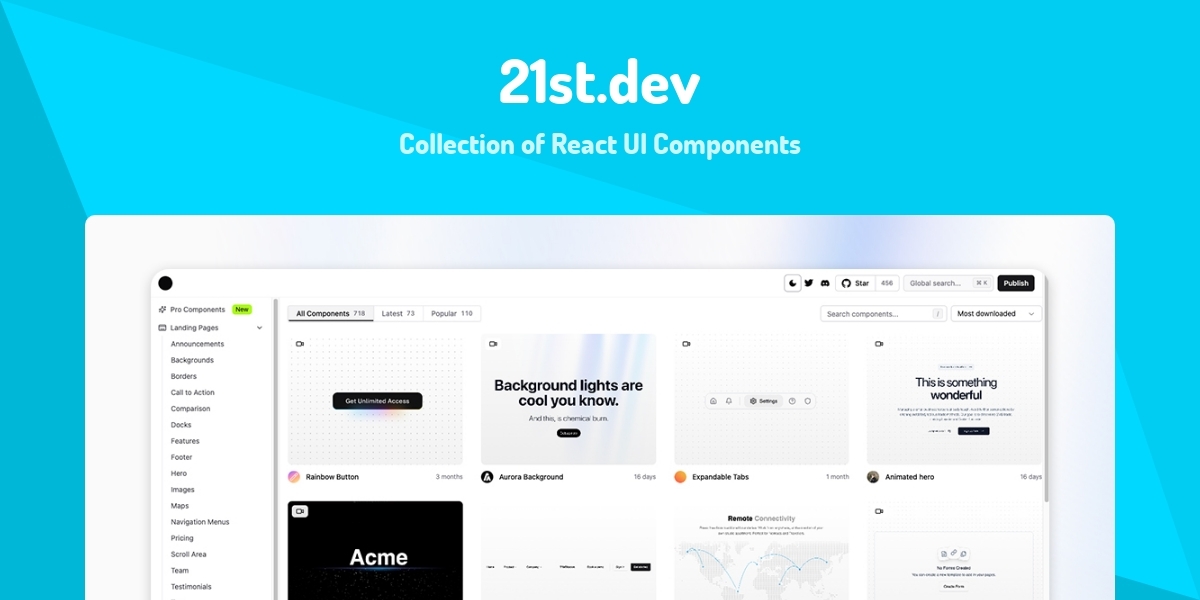 21st.dev - Collection of React UI Components - Made with React.js