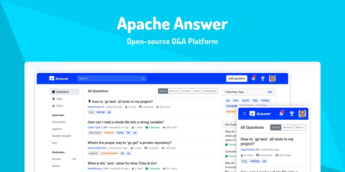 Apache Answer - Open-source Q&A Platform - Made with React.js