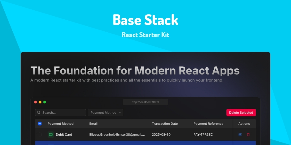 Base Stack - React Starter Kit - Made with React.js