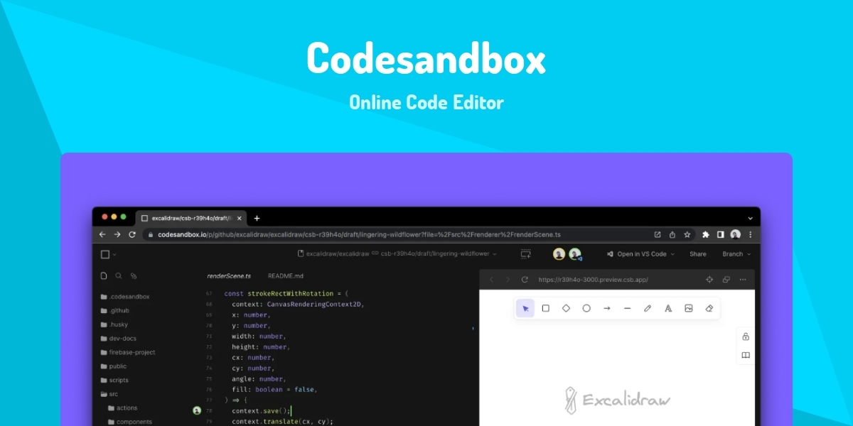 Codesandbox - Online Code Editor - Made with React.js