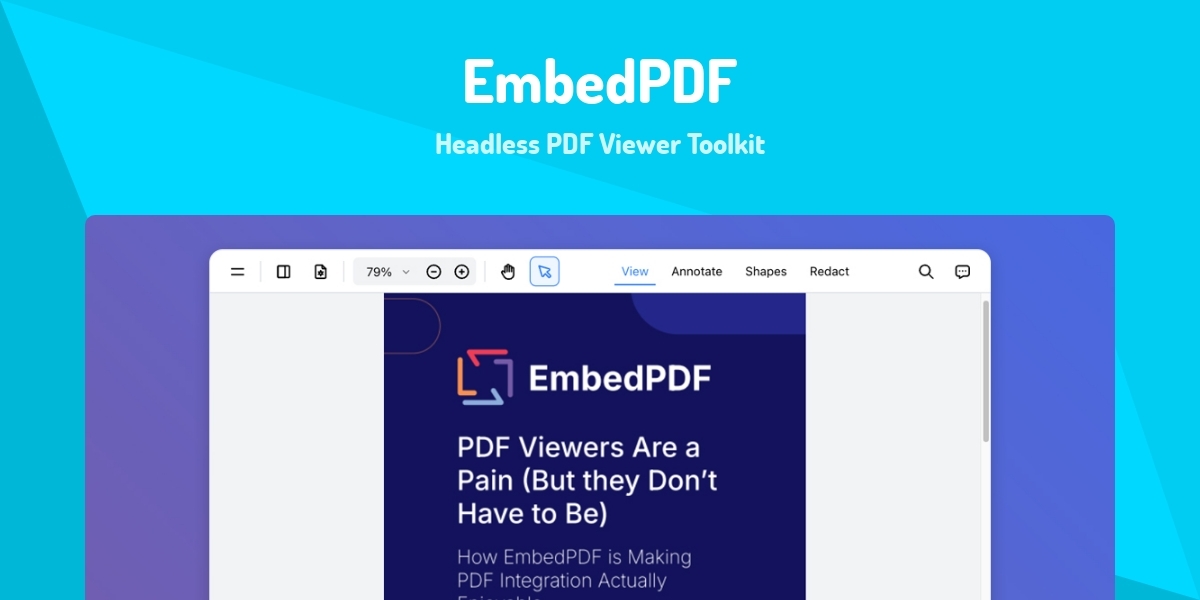 EmbedPDF - Headless PDF Viewer Toolkit - Made with React.js