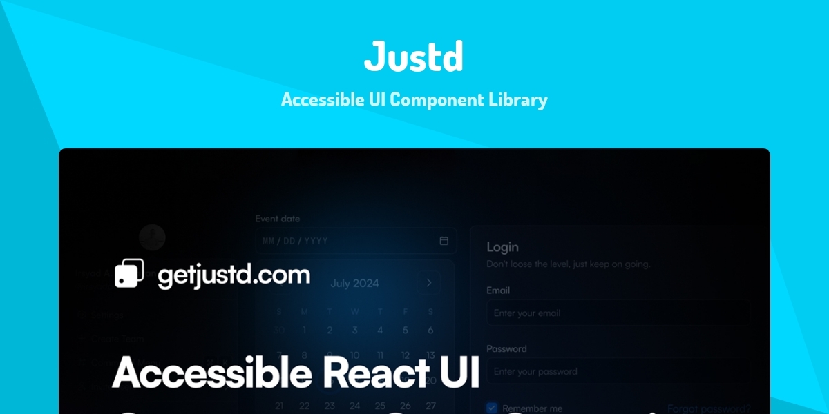 Justd - Accessible UI Component Library - Made with React.js
