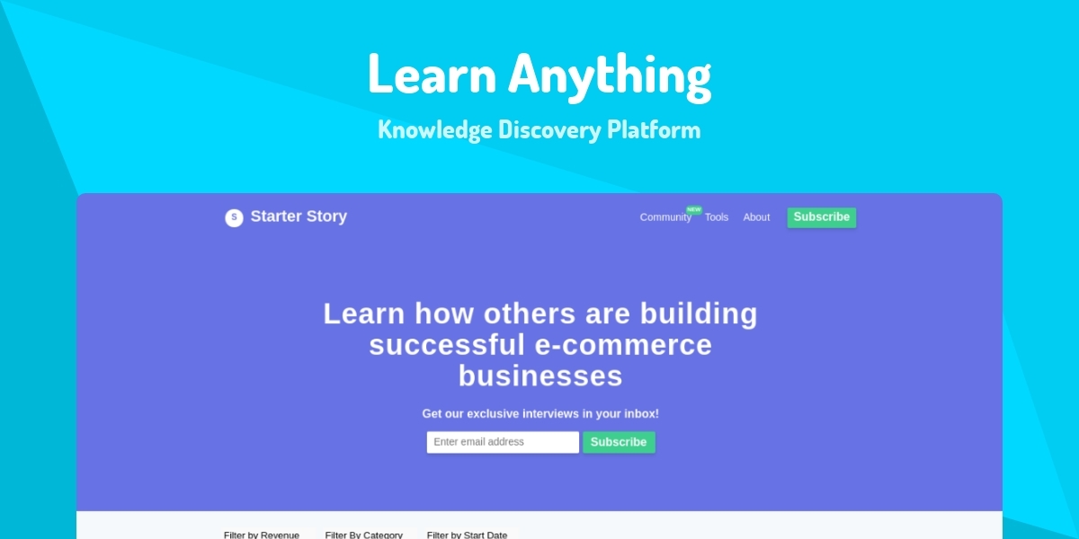 Learn Anything - Knowledge Discovery Platform - Made with React.js