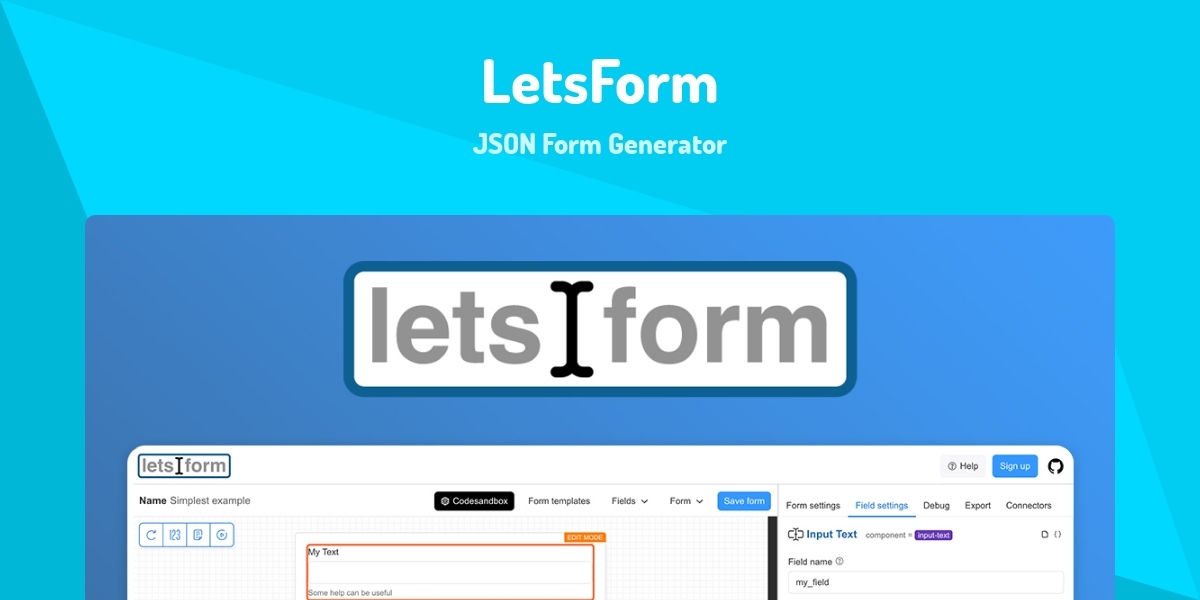 LetsForm - JSON Form Generator - Made with React.js