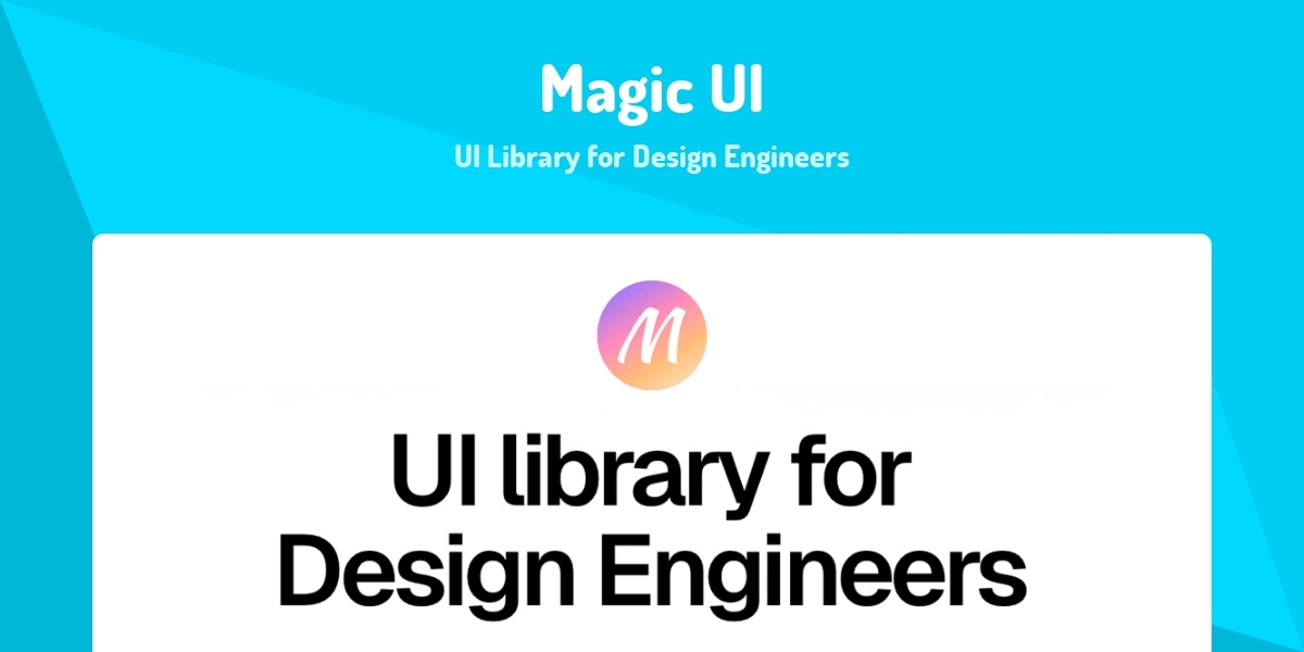 Magic UI - UI Library for Design Engineers - Made with React.js