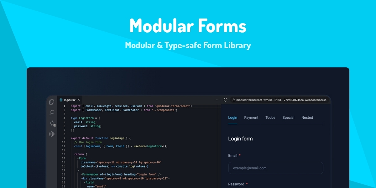 Modular Forms - Modular & Type-safe Form Library - Made with React.js