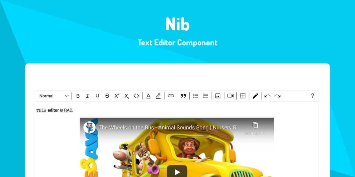 Nib - Text Editor Component - Made with React.js