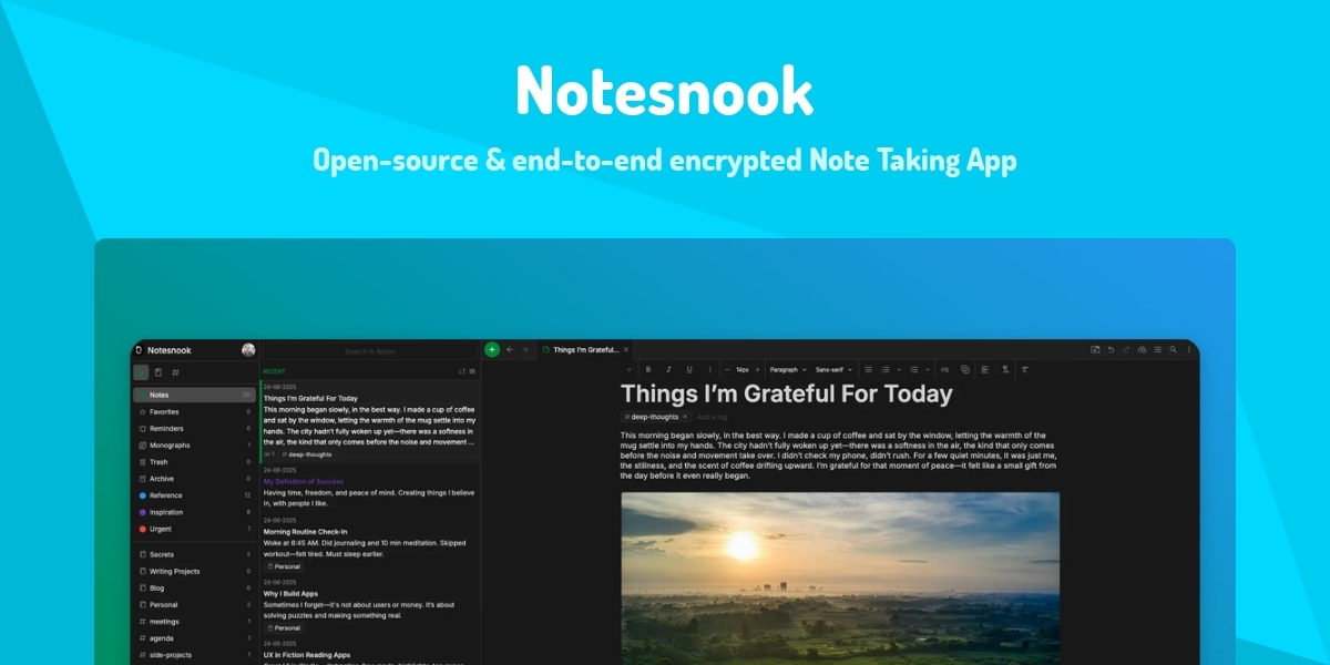 Notesnook - Open-source & end-to-end encrypted Note Taking App - Made ...