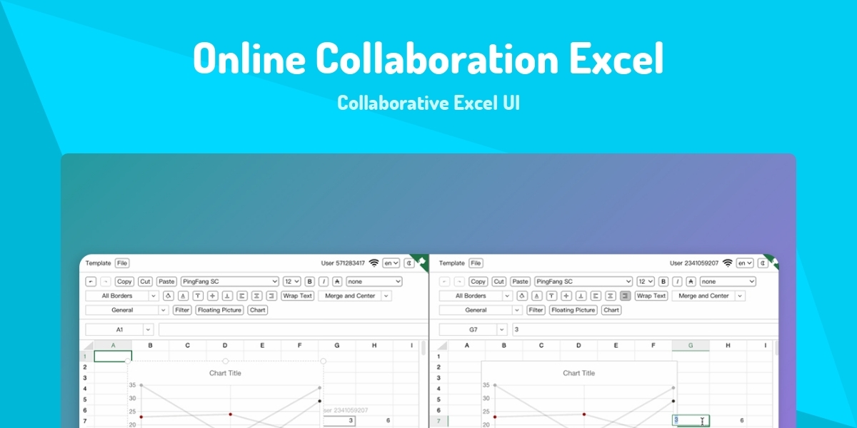 Online Collaboration Excel - Collaborative Excel UI - Made with React.js