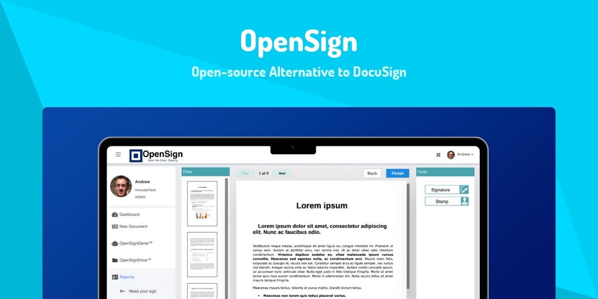 OpenSign - Open-source Alternative to DocuSign - Made with React.js