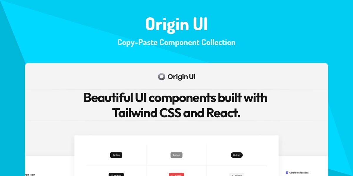 Origin UI - Copy-Paste Component Collection - Made with React.js