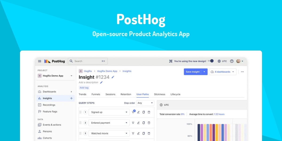 PostHog - Open-source Product Analytics App - Made with React.js