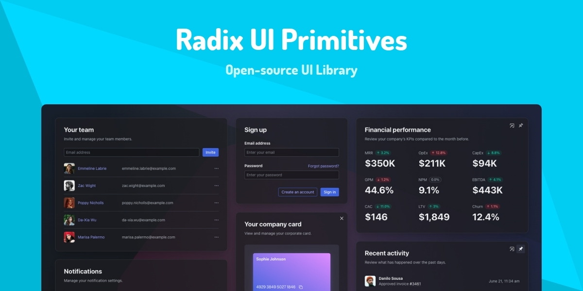 Radix UI Primitives - Open-source UI Library - Made with React.js